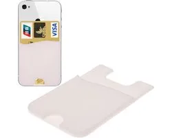 Super Handige Sticky Pouch Kaarthouder/Card Holder/Pasjes Houder universeel voor o.a. iPhone 5/5S/5C/5SE 6/6S en Samsung Galaxy S4/S5/S6/S7/edge/mini Note 2/3/4/5 etc. siliconen Wit (case cover cover)