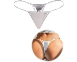 Ohyeahlady Dames Micro Bikini Sexy Mini String Tanga Kunstleer Erotische G-String String String Grote Maten T-Back Ondergoed Lage Taille Onderbroek Zwemkleding Strand Panty Plus Size