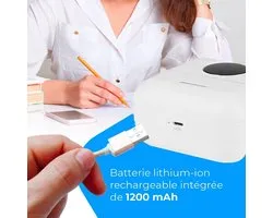Draagbare Fotoprinter – Mini Draadloze Thermische Printer voor Mobiel – Inclusief Eén Rol Papier en USB-kabel – Compatibel met iOS en Android – Kleur Wit