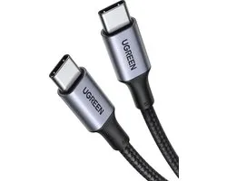 UGREEN 5A Gevlochten USB-C naar USB-C Kabel 100W Fast Charge 1M Zwart