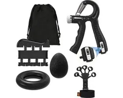 Handtrainer - Verstelbare Handtraine - Vingertrainer - Hands Workout - Stressbal, Knijphalter, Stretcher & Grip bal - handknijper fitness - Digitale Teller - Hand, Onderarm, Pols & Vingers Trainer