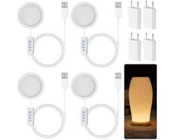 4 stuks 3D-printer LED-lampenset voor Bambu Lab A1/A1mini/P1S/P1P/X1C, 2W Bambuolab 3D-printer accessoires DIY LED-lampensets, nachtlampje modellen 3D-printaccessoires met USB-adapter