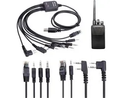 8 in 1 USB Programmeerkabel voor Motorola, Baofeng, Kenwood en andere Radio's - Geschikt voor TYT, Yaesu, Vertex en Puxing Modellen