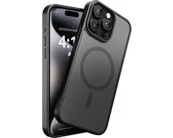 Coque My Case Zwart pour iPhone 15 Pro - Fine, résistante et compatible MagSafe