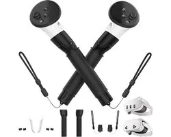 Handvat Attachments, Controller Accessoires Compatibel met Q3S/Q3, Beat Saber Handles Oculus Accessoires VR Gorilla Tag Lange Arms Sticks, Extension Grips voor VR Games(Zwart)
