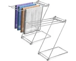 2 stuks - roestvrijstalen sopdoekhouder, 4-Arm Kitchen Towel Rack for Drying Dishcloths Hand Towels - afdruiprek - gootsteenblad afwasdoekrekje - opvouwbaar opbergrek - zilver