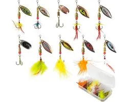 Kunstaas set (Set D) - 10 Stuks - pluggen met haak - Kunstaas - Jerkbaits - Crankbaits - Rubberen vis - Visaas - Zacht Kunstaas - Alle type roofvis - Visaas Zeevissen Set - Rubberen Vissen Met Jigkop - Voor snoek, baars, snoekbaars, vissen