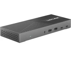 Wavlink USB-C Thunderbolt Docking station met 3 x HDMI + 2 x DisplayPort + 2 x USB-C + 4 x USB-A + Ethernet + Audio - 130W oplader - Geschikt voor laptops en alle MacBooks