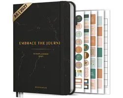 Systemyze Agenda 2027 A5 Hardcover - Weekplanner - Maandplanner - Planner - Jaarplanner 2027 - Habit Tracker - 170 Stickers - Marble