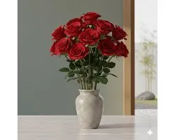 Verse rode rozen - EXCLUSIEF - Lengte ± 60 centimeter - Per 10 stuks