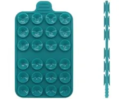 Tectier Ventouse Double Face pour Téléphone - Ventouse Téléphone - Comme Octobuddy - Bouton Téléphone Ventouse - Étui Ventouse - 55mm x 91mm x 5mm - Ventouse Réutilisable - Se Colle des Deux Côtés - Turquoise/ Blauw