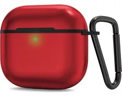 Compatibel met AirPods 4 case aluminium metaal voor airpods 4e generatie case cover ultra dun compatibel met MagSafe met sleutelhanger, mannen vrouwen Lock Clip Nieuwste voor Air Pods4 hoesjes