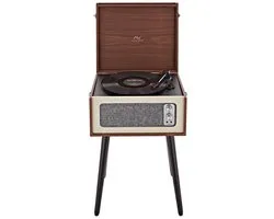 AVCOM Standing Turntable with Bluetooth, Walnut