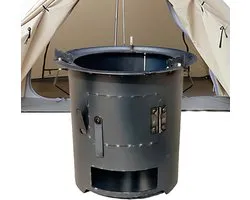 Rocket Stove - Poêle à bois Camping - Cuisine extérieure - Acier inoxydable - 28 cm de haut - Noir