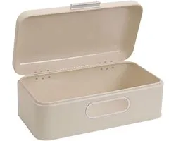 Famanu – Élégant panier à pain rétro en métal avec fenêtre, boîte de rangement peu encombrante et couvercle pour conserver le pain frais, couleur crème, 42 x 23 x 16,5 cm, beige fer | Rangement Luxe , design moderne pour la cuisine et le quotidien