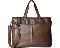 PolkaHome Laptoptas 15,6 inch Waterdicht Kunstleer Schoudertas Vintage