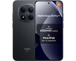 Xiaomi REDMI Note 15 Pro 5G - 12 GB RAM - 512 GB - Zwart - Enorme 6580mAh batterij - Nieuwe 200MP camera met ultieme scherpte - Corning® Gorilla® Glass Victus® 2