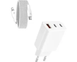 Chargeur Multi rapide 30 W – Convient pour chargeur iPhone et iPad – Prise de charge de 1 mètre – Fonctionne avec 14/13/12/11/Xr/Xs/Xs Max/8/8 Plus/ Pro