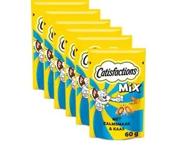 Catisfactions Kattensnoepjes - Mix Snacks Zalm en Kaas - 6x60g