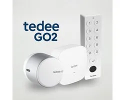 Tedee GO value pack white | GO2 wit + Keypad PRO wit + Wifi Bridge | Bediening op afstand, Bluetooth, pincode, vingerafdruk | koppel met smart home | monteer over huidige sleutel | smartlock