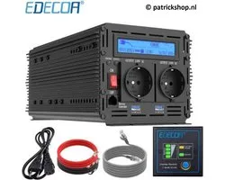 Onduleur Edecoa 12V-230V / Chargeur de batterie / Système de transfert Onduleur à onde sinusoïdale pure - 1500W / 3000W + contrôleur