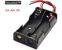 Batterijhouder 2xAA - 3 Volt Output - Batterijclip - batterij case - AA Battery holder, battery case, battery adapter