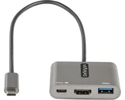 StarTech.com Adaptateur USB-C HDMI, Adaptateur Multiport USB-C vers HDMI 4K, 100W PD Passthrough, Hub USB 3.0 5Gbps (1xType-C/1xA), Mini Dock USB-C, Station d'accueil portable USB-C (CDP2HDUACP2)