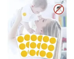 90 gele anti muggen stickers - citronella pleister - deet vrij baby kind veilig - anti mug pleisters antimug antimuggen mosquito repellent muggenbescherming muggenstekker tegen muggenstickers ongedierte insecten bestrijding