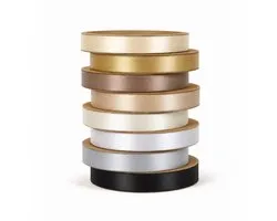 Satijnlint Set - "Luxe Noir" - 8 Kleuren - 10mm x 50 Meter - Double faced - Cadeaulint - Ribbon - Sierlint – Lintje - Inpaklint