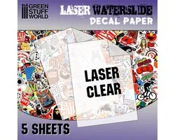 Green Stuff World Modelbouwdecoratie - Stuff World 10068 Decal Paper - Clear - Laser - 5xA4 Decal papier