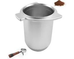 Tasse doseuse à expresso 54 mm - Tasse à Café pour Café moulu - Accessoires de vêtements pour bébé Barista - Métal aluminium - Portafilter Sage Delonghi Breville - Argent