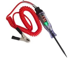 Fogfar Pack-1 autotestlicht, 3V/3V/6V/12V/24V auto digitaal display elektrische pen, zware lichttester met voltmeter, multifunctionele inductietestpen (rood)
