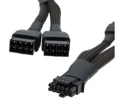 Allecto- Câble adaptateur d'alimentation - 16 broches vers 2x 8 broches - 12cm - Compatible avec Nvidia RTX 4080 4090 - Alimentation PC - Câble d'alimentation carte graphique - Convient pour configuration de jeu - Noir