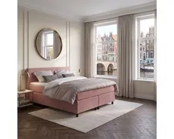 Anno 1588 - Boxspring Amsterdam - Pocketvering - Oud Roze - 200x200 cm - Inclusief Dekbed en Kussens - Kingsize Bed