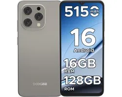 DOOGEE N55 - Smartphone - 16 GB RAM + 128 GB ROM（2TB/TF） - 6.56 inch + 90Hz IPS - 4G Dual SIM - 5150mAh - Android 16 - 5G WiFi - Face ID - GPS - Widevine L1 - Natuurlijk