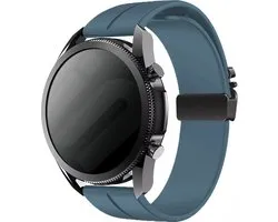Strap-it Smartwatch bandje 22mm - siliconen band met parachutesluiting geschikt voor Samsung Galaxy Watch 3 45mm / 1 46mm / Gear S3 - Huawei Watch GT 2/3/4/5 - 46mm - Polar Vantage M / Grit X - OnePlus Watch - Amazfit GTR 2/3/4 - Fossil (grijsblauw)
