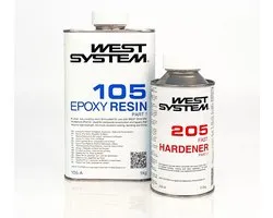 West System A-Pack 105/205 transparante epoxyhars 1,2Kg set
