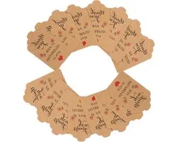 jojofuny 100 Stuks Bruiloft Bedankjes Taslabels Met Engelse Tekstprint Unieke Papieren Labels Voor Bruiloftsfeestdecoraties