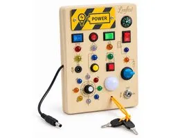 Leefico Montessori Busy Board Kompas - Activiteitenbord voor Peuters - Sensorisch Speelgoed - Houten Speelgoed voor Peuters en Kleuters