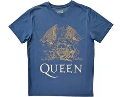 Queen - T-shirt Homme Crest - XL - Blauw