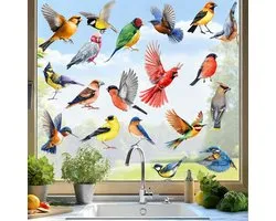 Raamsticker - Raamdecoratie - Raamstickers vogels statisch - Raamfolies - Vogelbescherming stickers - voor vensterglasdeur vogelbescherming - raamstickers vogels