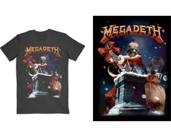 Megadeth - Santa Vic Chimney Heren Tshirt - L - Zwart