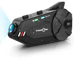 Bluetooth headset voor motorfiets met camera - Intercom systeem voor 6 personen - Waterdichte helm headset met FM en GPS