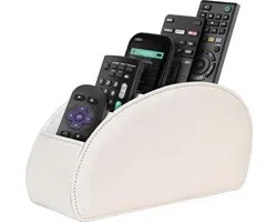 Multifunctionele lederen opbergdoos - Opbergdoos met afstandsbediening - Desktop opbergdoos - Geschikt voor desktop kantoorbenodigdheden, pennen, potloden, mobiele telefoons, visitekaartjes, notitiepapieren, houders voor afstandsbedieningen (beige)