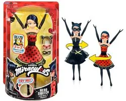 Bandai - Miraculous - Lieveheersbeestje Transformation Doll - pop van 26 cm die verandert in een Black Lady en Black Bug - Wonderbaarlijk speelgoed - Gelede pop met 2 outfits - Speelgoed voor kinderen van 4 jaar en + - P50414