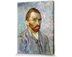 1art1 Vincent Van Gogh Poster Kunstdruk Op Canvas Self-Portrait, 1889 Muurschildering Print XXL Op Brancard | Afbeelding Affiche 40x30 cm