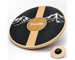 FunLife SUMMIT Rond Balance Board - Balansbord 39,5 cm van Berkenhout - 360° Evenwichtstrainer voor Core, Stabiliteit en Coördinatie