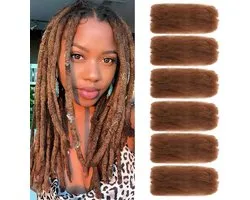 Kinky Bulk Hair 16 Inch Spring Twist Braiding Hair Bulk Locs Dreadlock Extensions Afro Kinky Curly Crochet Braid Hair (30#, 16inch-6pc)