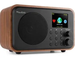 Radio DAB - Audizio Vicenza - DAB / DAB+ et radio Internet avec Bluetooth - WIFI - Batterie - Zwart / Bois