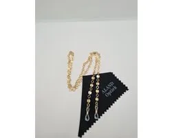 brillenketting met microvezeldoekje / brillenkoord dames / brillenkoord dames / brilkoordje kraaltjes goude / cordon de lunettes / cordon de lunettes / briltouwtje / ketting voor zonnerbril / Aland optiek 012653